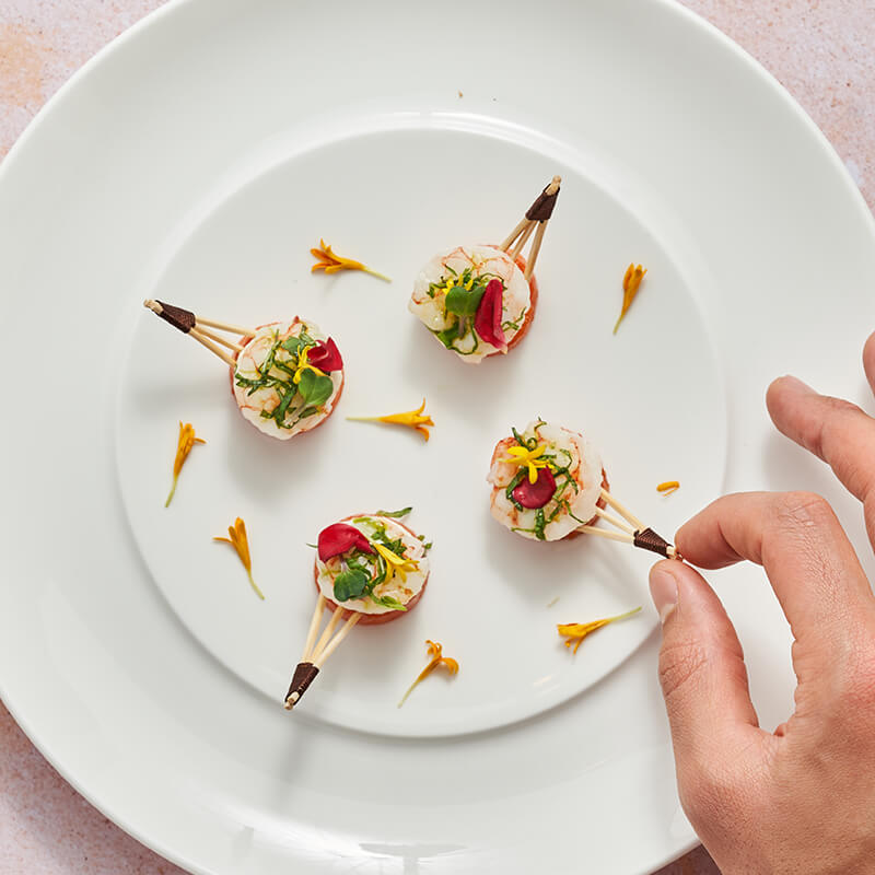 Crevette marinée à la citronnelle