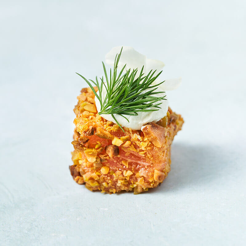 Saumon et pistaches torréfiées